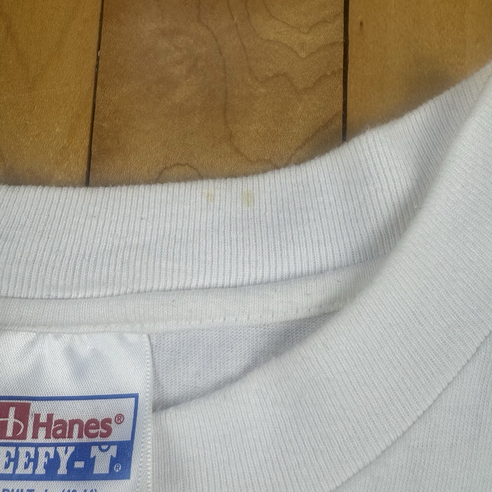 Vintage Hanes Beefy T Grey Wolf Puppies Wildlife Graphic T Shirt White Adult L gallery