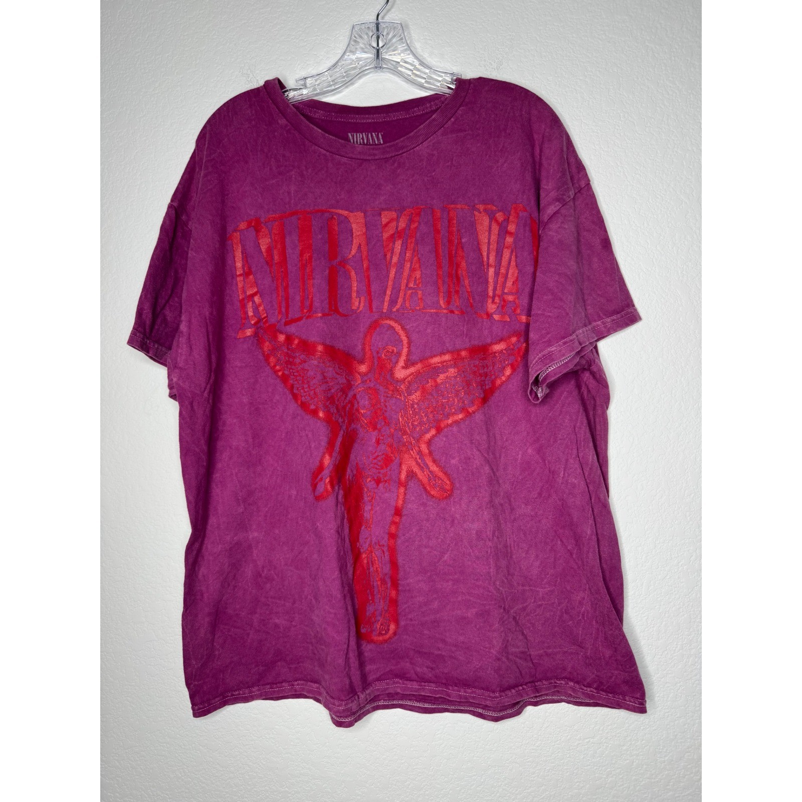 Nirvana In Utero Live 93 Graphic T-Shirt Purple Mineral Wash Mens XL Angel Tour gallery