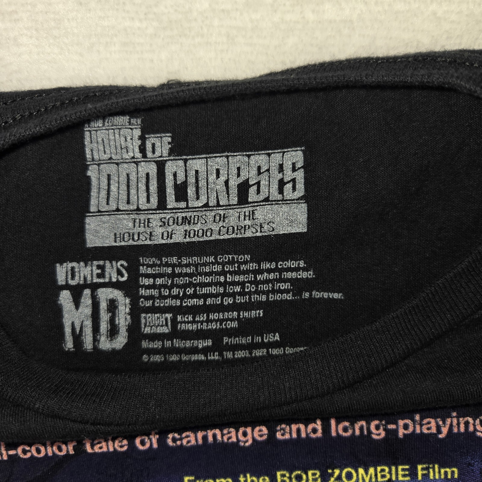 Fright Rags House Of 1000 Corpses Rob Zombie Womens Black T Shirt Size M gallery