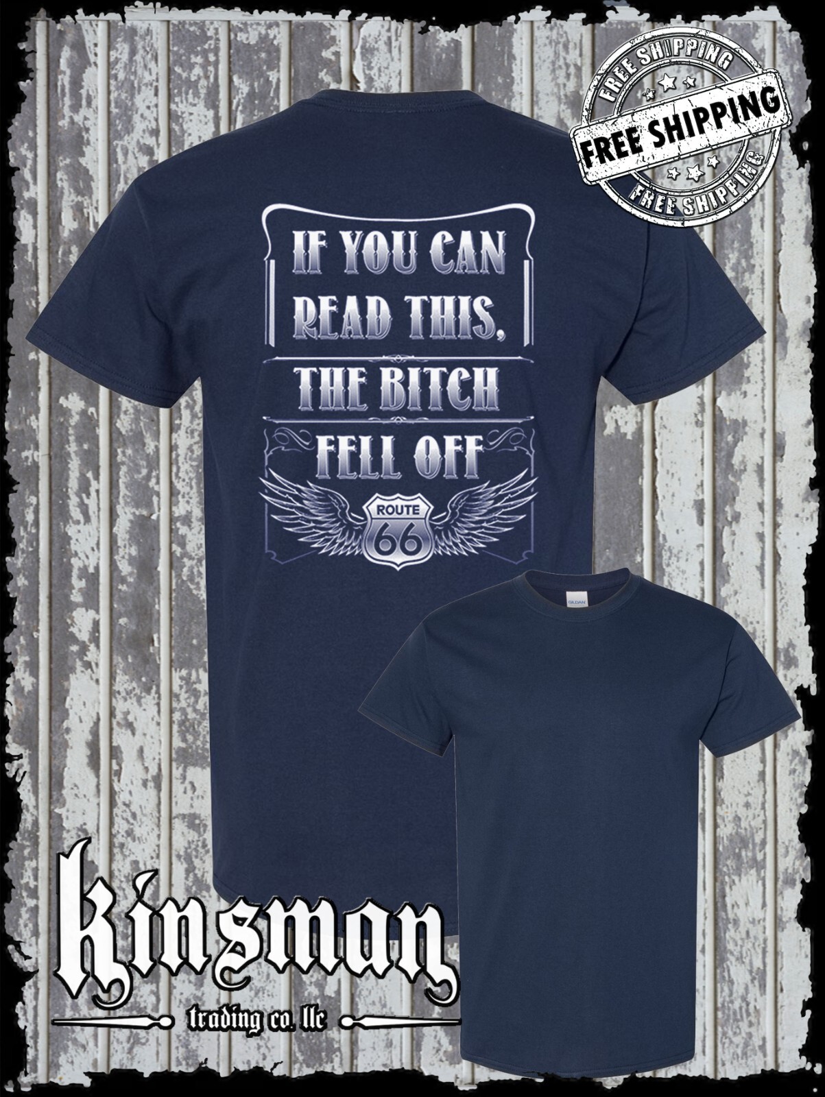 If You Can Read This, The B*tch Fell Off Route 66 T-Shirt Biker / Motorcycle USA gallery