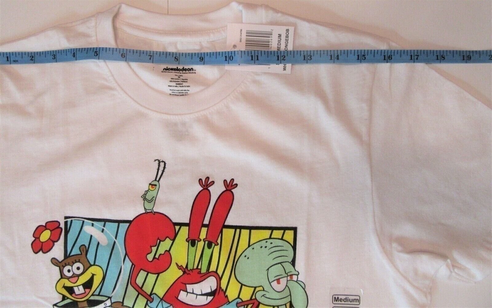Sponge Bob Square Pants Medium T-Shirt ~ Size M ~ White T Shirt A gallery
