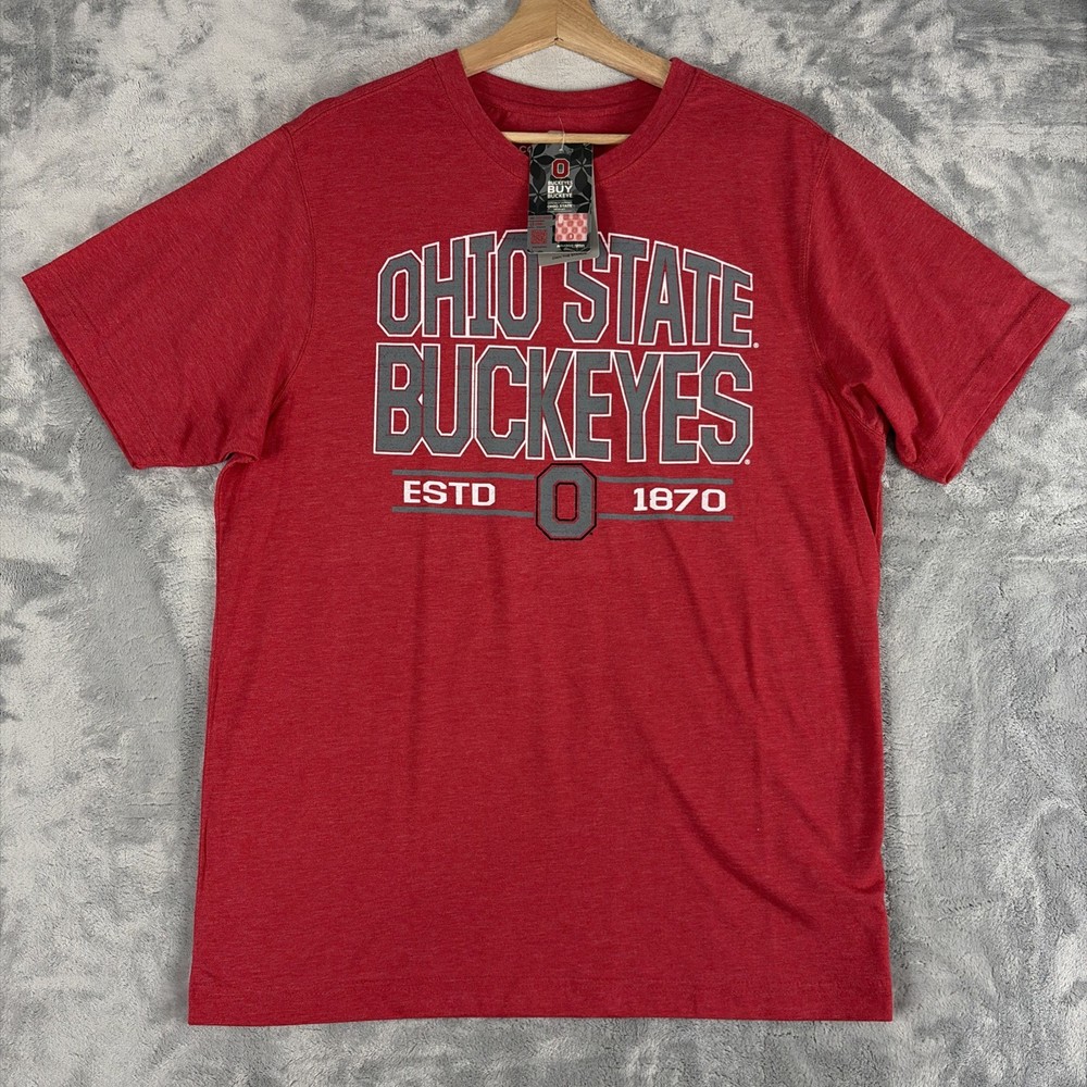 Ohio State Buckeyes T-Shirt Men’s Large Red Colosseum Short Sleeve NEW!