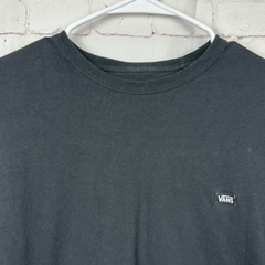 Vans Shirt Mens Medium Off The Wall Tee Classic Long Sleeve Plain Crewneck Black