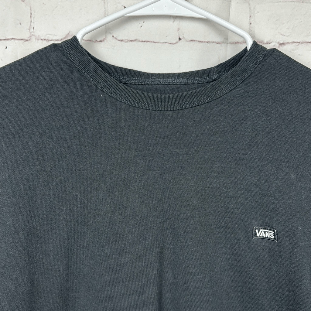 Vans Shirt Mens Medium Off The Wall Tee Classic Long Sleeve Plain Crewneck Black gallery