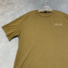 Manfinity WHAT Tee Shirt Mens Large Olive Green Summer Trendy Everyday Wear