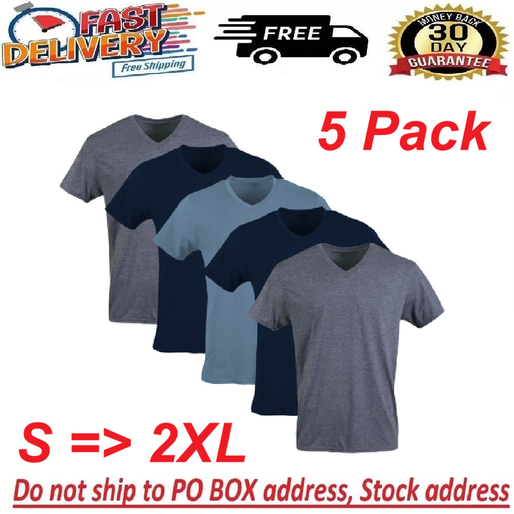 Gildan Adult Men's Short Sleeve V-Neck Assorted Color T-Shirt, 5-Pack, Sizes S-2 gallery