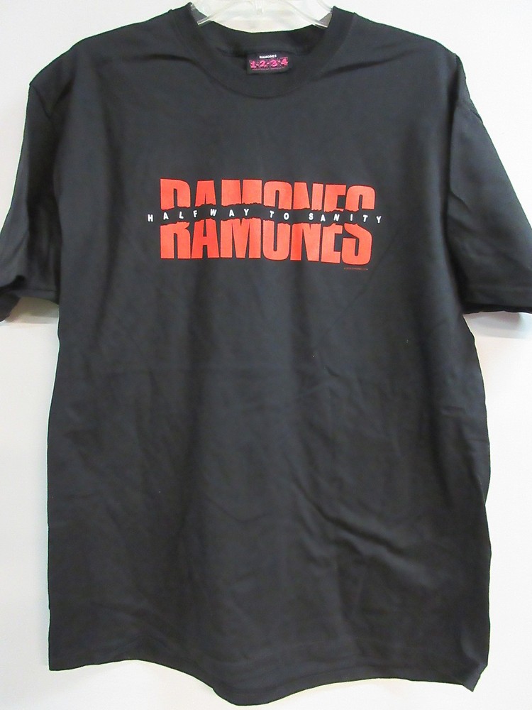 RAMONES OFFICIAL OLD STOCK MERCH HALFWAY SANITY BAND CONCERT MUSIC SHIRT MEDIUM