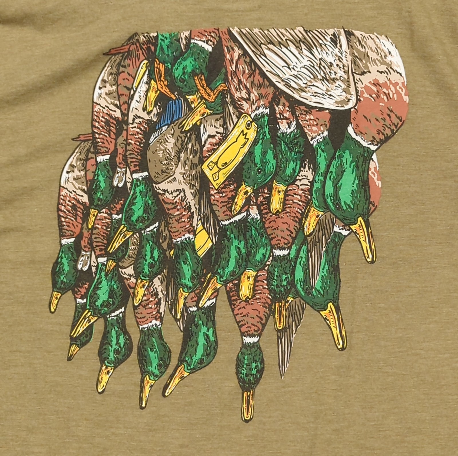 Dive Bomb Industries T-Shirt Men’s M Greenish Brown Mallards Print