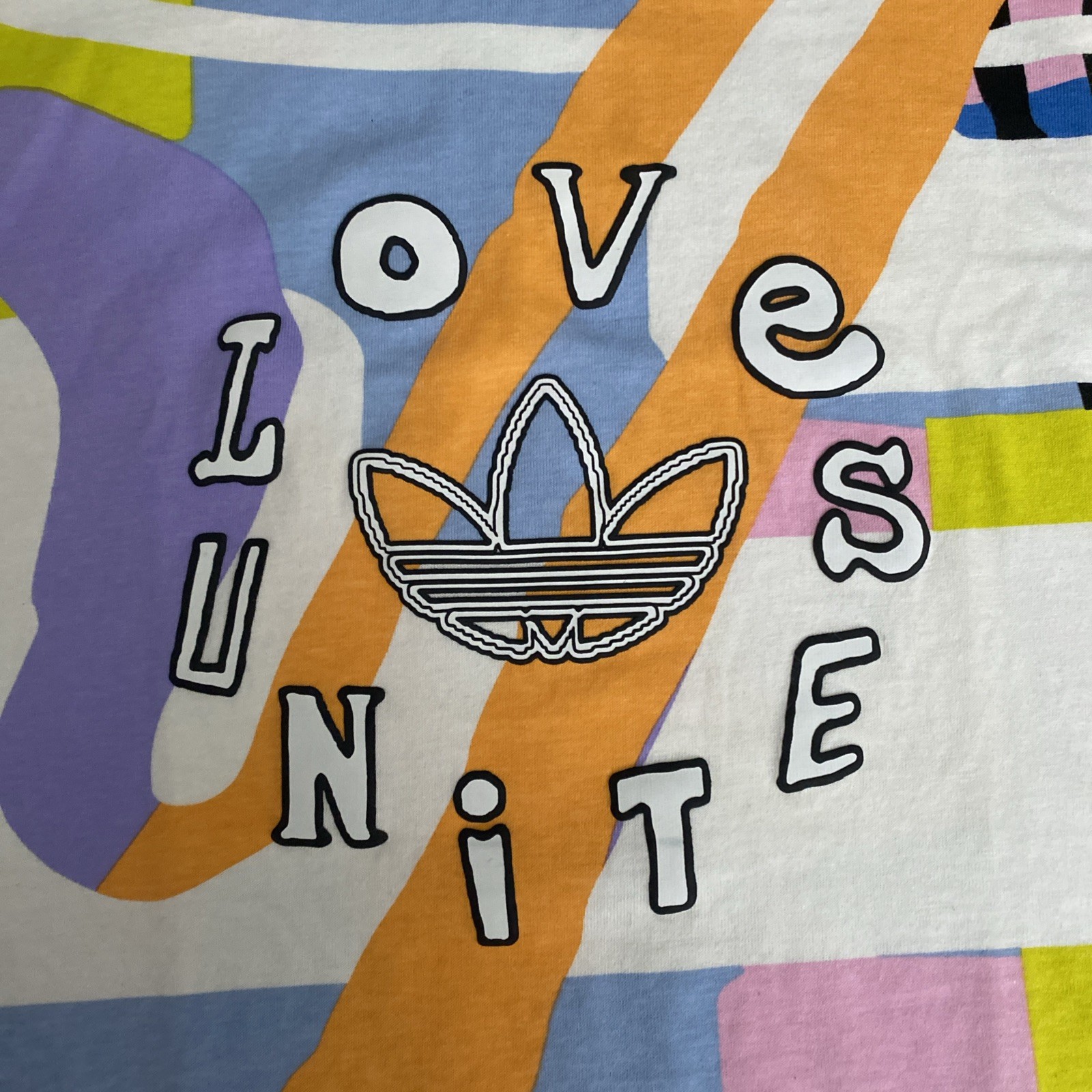 Adidas Love Unites AOP Multicolor Camo Tee T Shirt Short Sleeve XXS 2XS gallery