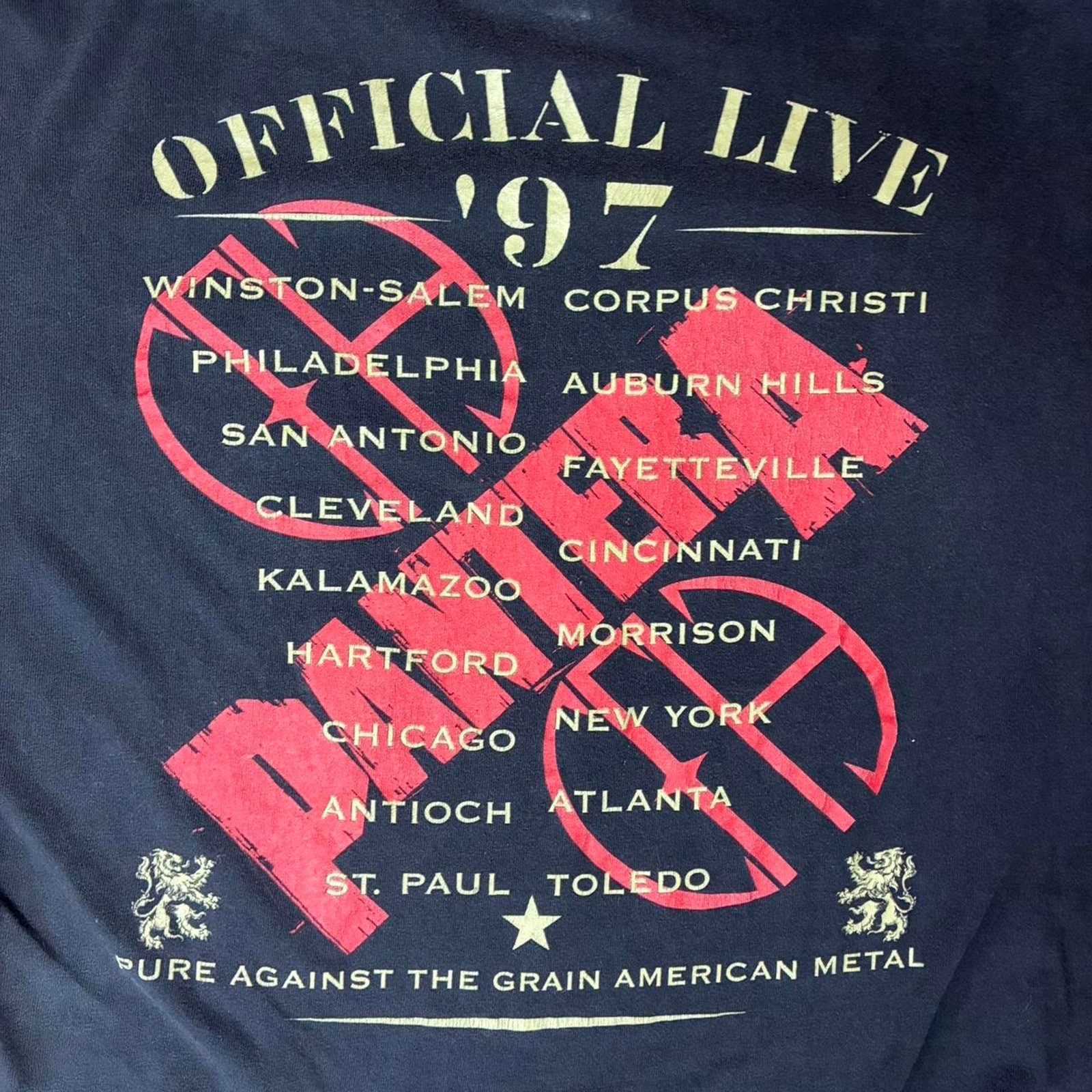 VTG 90s Pantera Official Live 101 Proof Tour Tee Winterland gallery