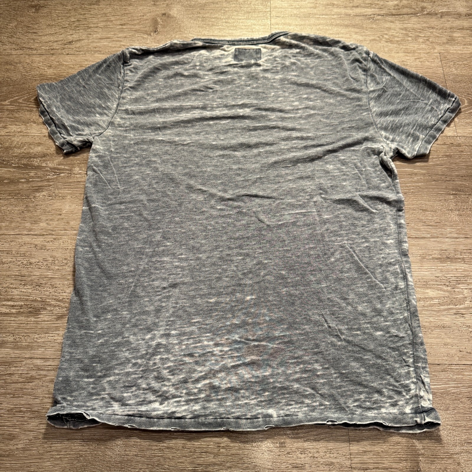 Lucky Brand Shirt Mens Medium Gray Burnout Short Sleeve Lightweight Thin Crew gallery
