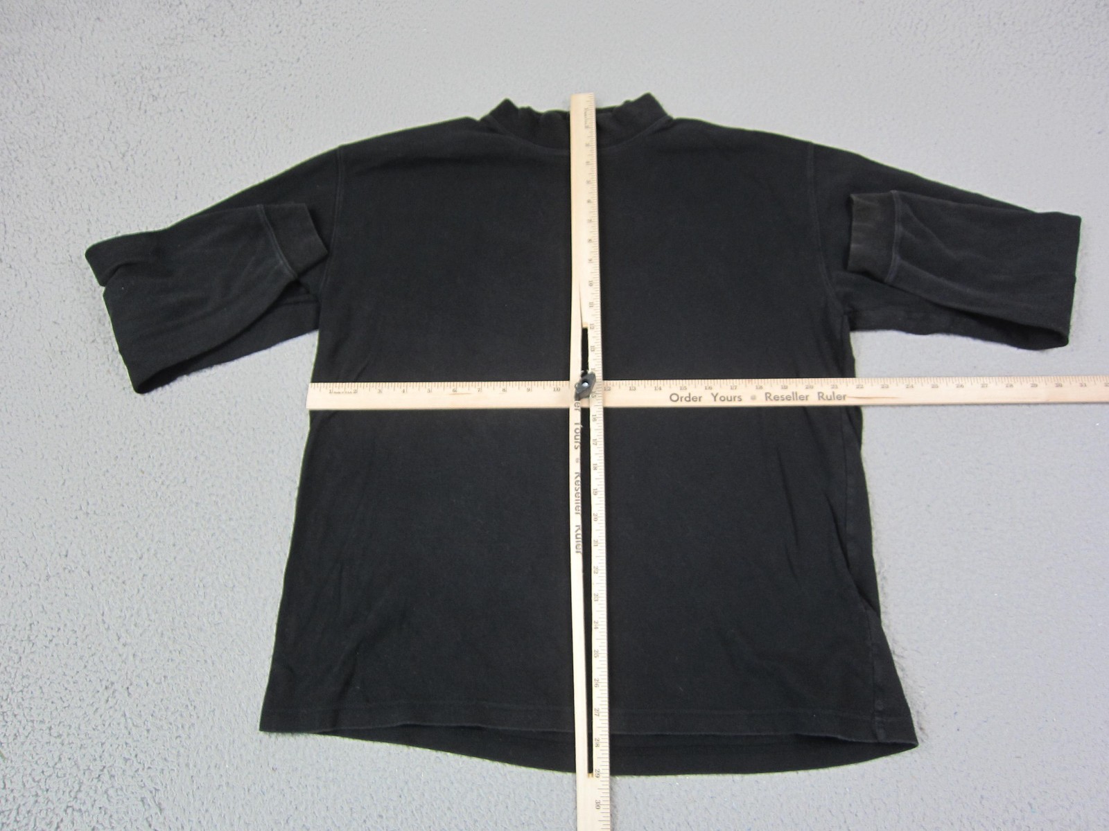 Vintage St Johns Bay Shirt Mens Large L Black Mock Neck Blank Long Sleeve 90s gallery