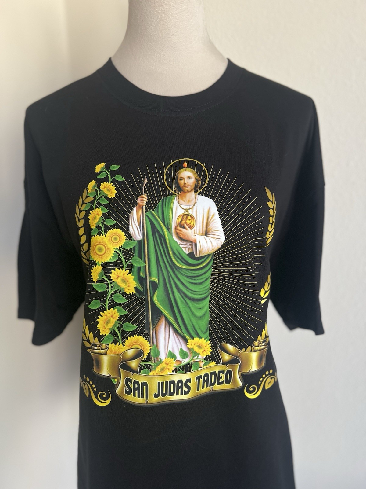Athletic Works San Judas Tadeo T-Shirt Black Crewneck Unisex San Judas Tadeo gallery