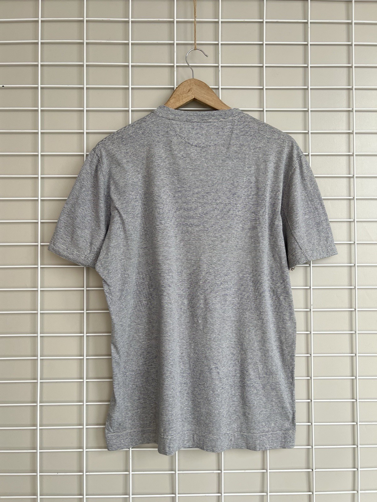 Brunello Cucinelli Striped Cotton/Linen T-Shirt Mens Size L Gray Short Sleeve gallery
