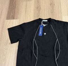 Aelfric Eden Oversized Black Tee White Piping Heart Logo Men’s size Large NWT