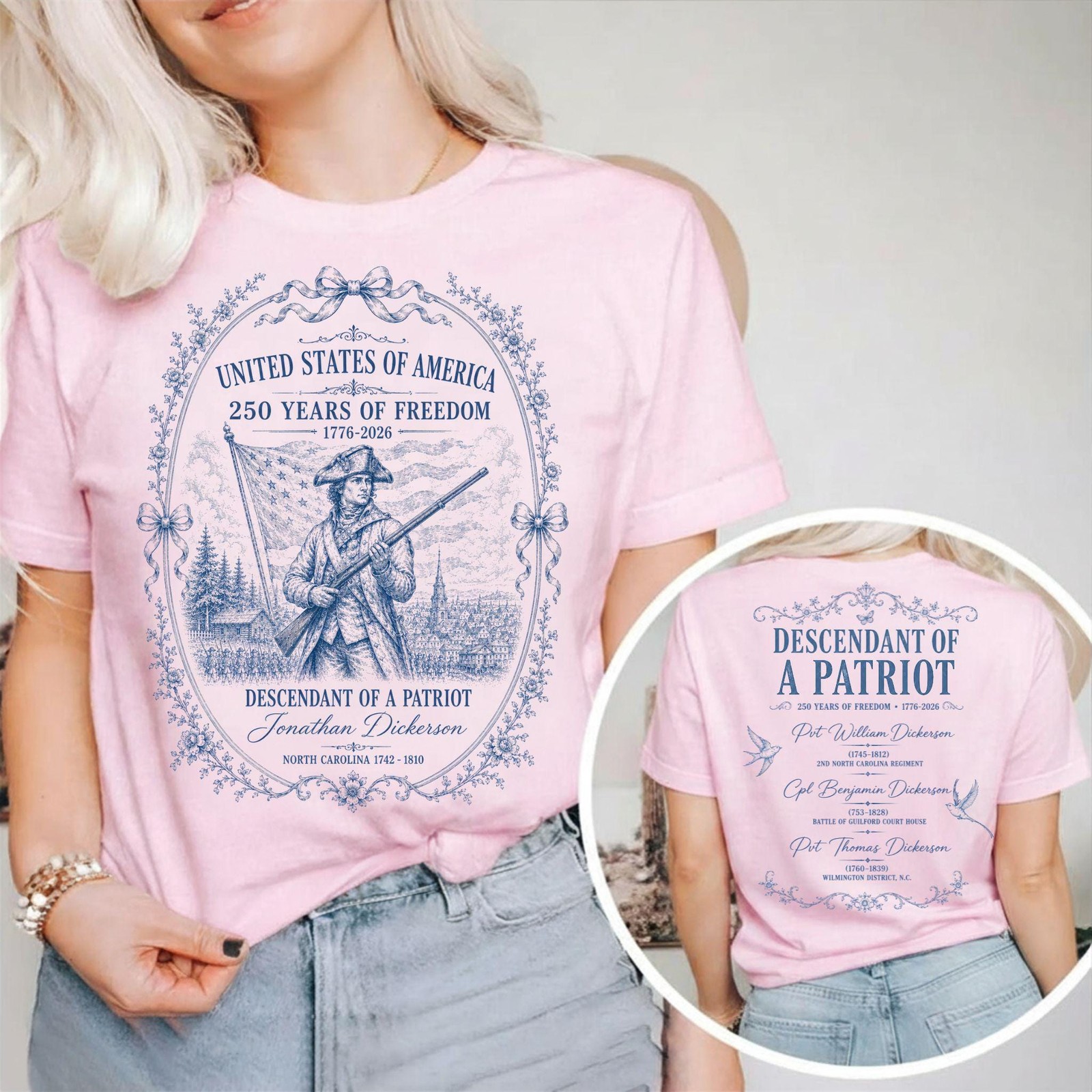 Descendant of a Patriot Shirt Custom Revolutionary War Genealogy Tee gallery