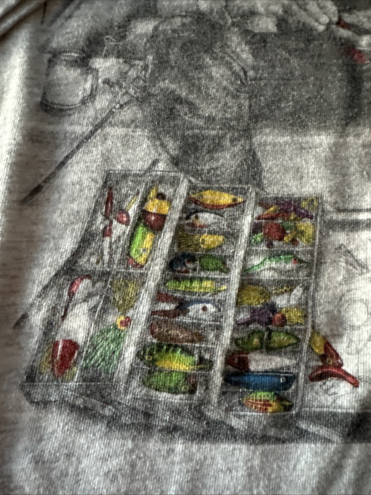 Vintage "So Many Lures So Little Time" Fishing Graphic T Shirt Men's Size XL USA gallery