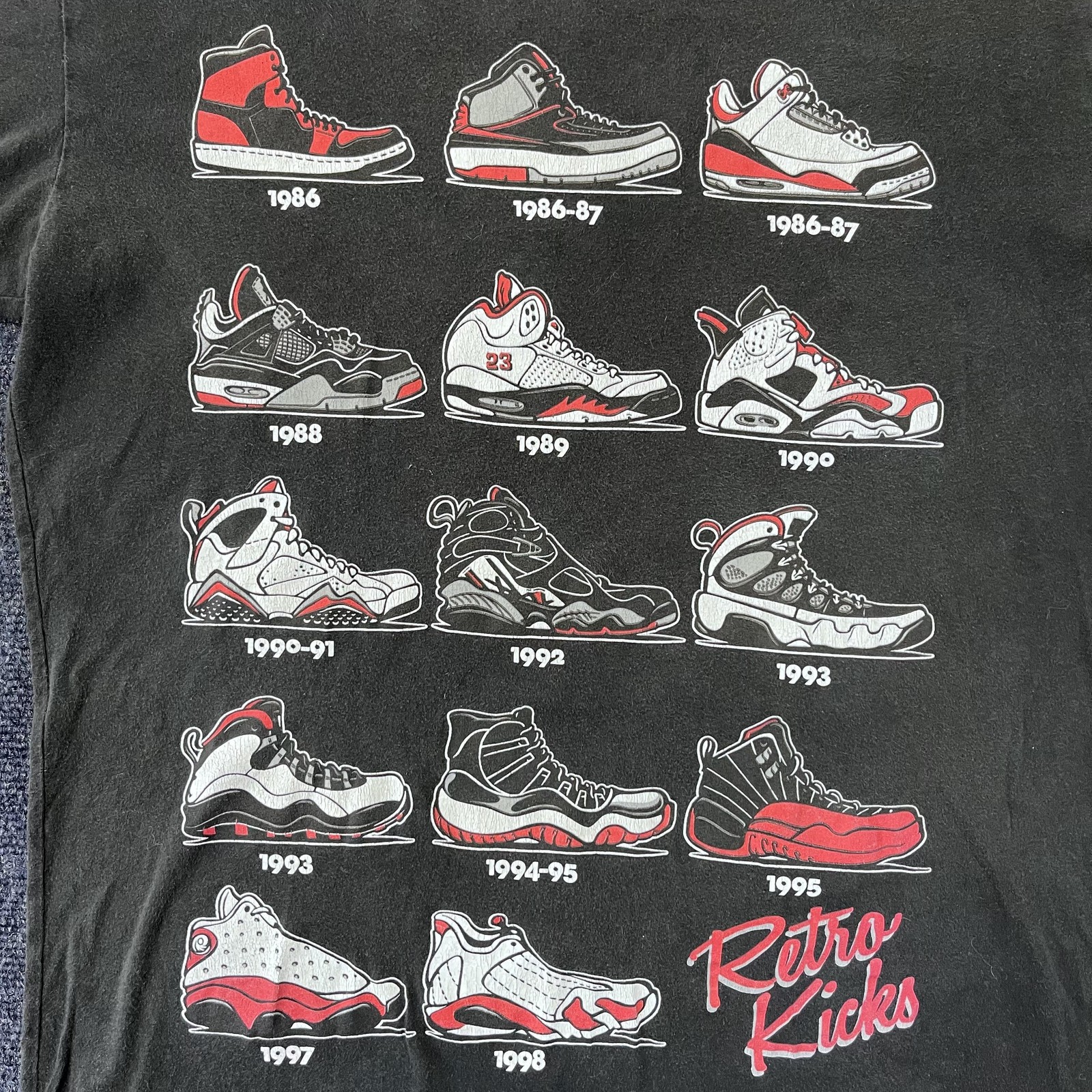 Retro Kicks Shirt Mens Large Sneakerhead Air Jordan Graphic Tee 80s 90s gallery
