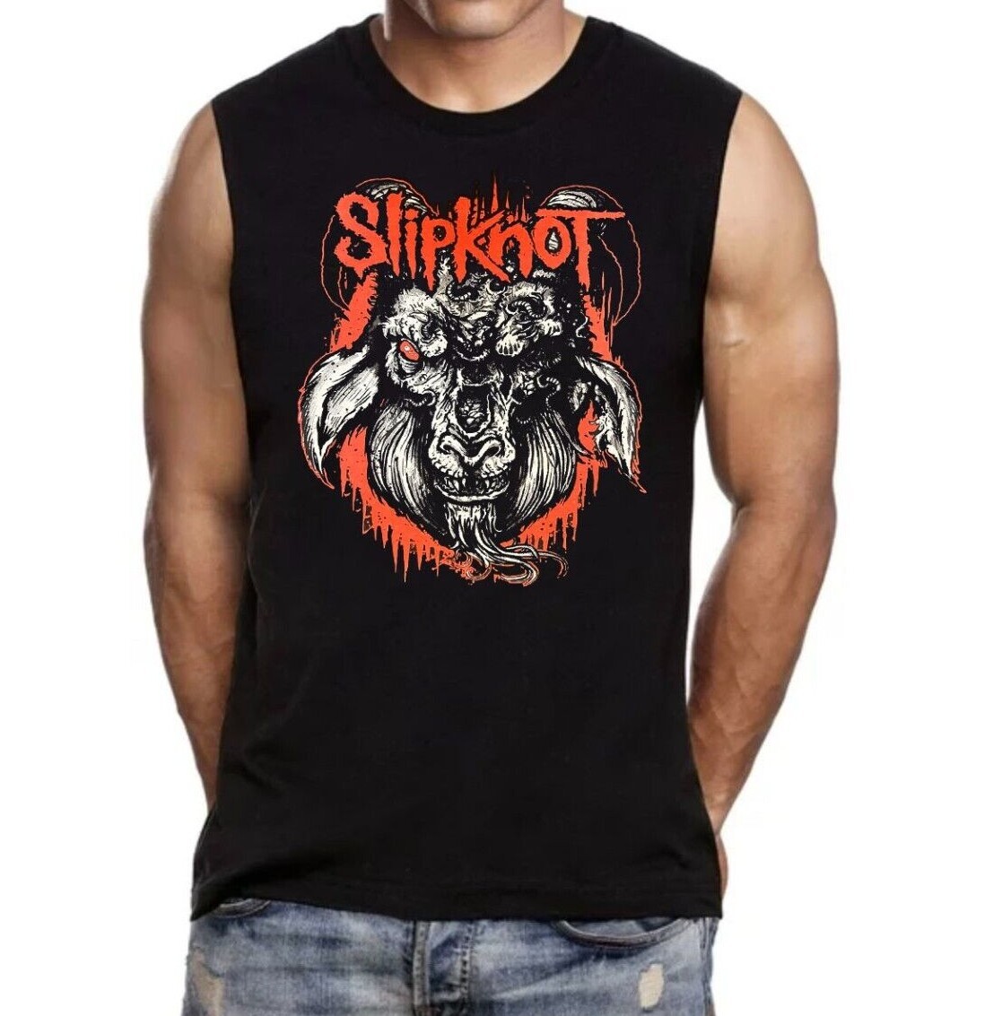 SLIPKNOT GOAT PUNK ROCK BAND MUSCLE SHIRT (Multiple Variations) gallery