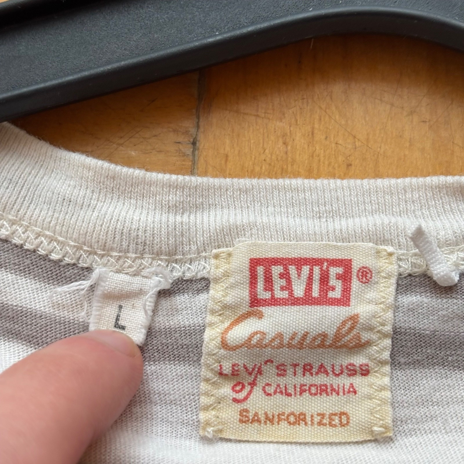 Levis Vintage Clothing LVC 1950s Sportswear Striped Pocket Tee Portugal L gallery