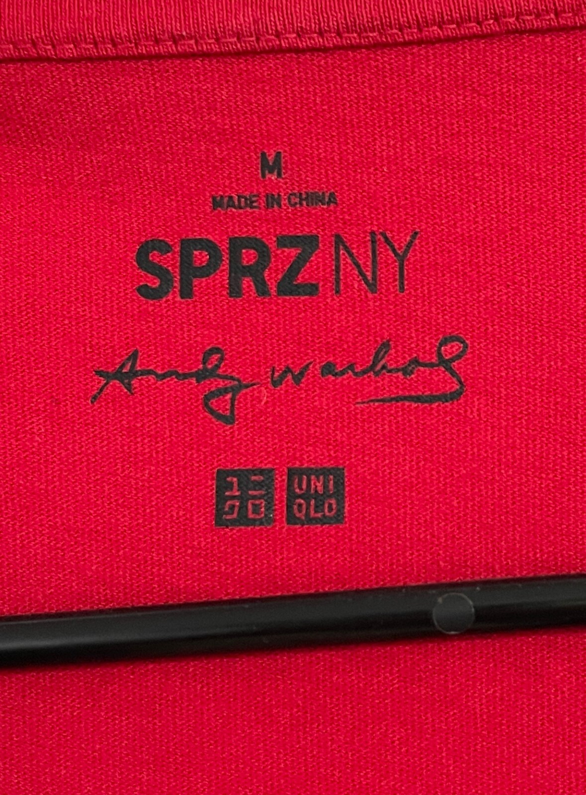 Uniqlo, Men Short Sleeve SPRZ NY Red Black Andy Warhol Shirt Top, Medium gallery