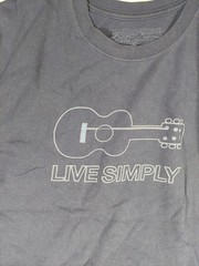 Patagonia Live Simply One String Guitar Logo Grey Tee-Shirt Size M