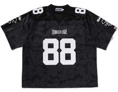 A BATHING APE Men’s SOLID CAMO MULTI LOGO RELAXED FIT FOOTBALL JERSEY TEE rz