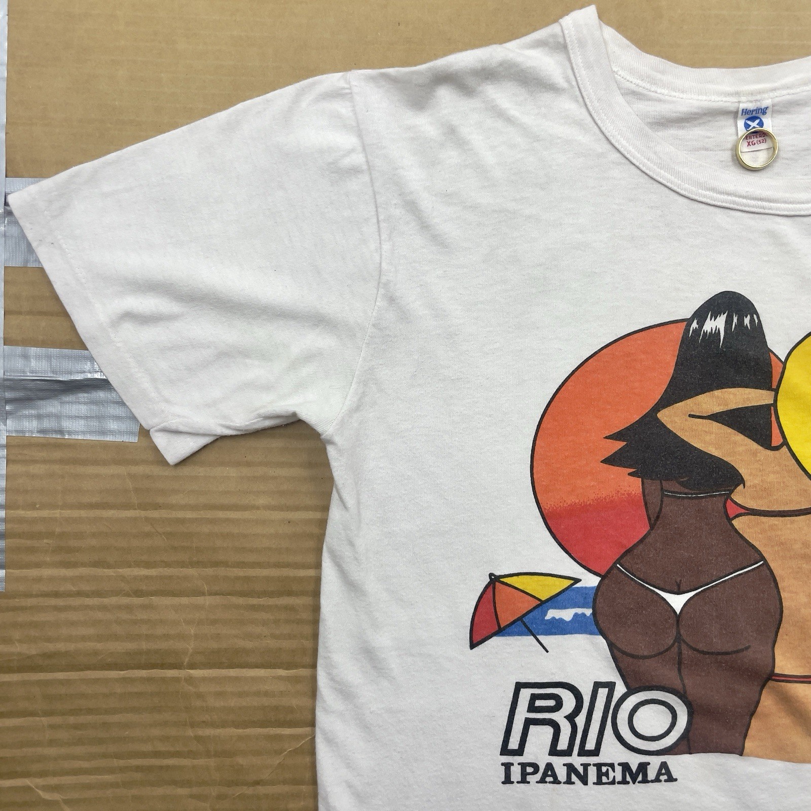 VTG 70s/80s Rio Ipanema 19” x 26” Brazil Bikini Girls Beach T Shirt gallery