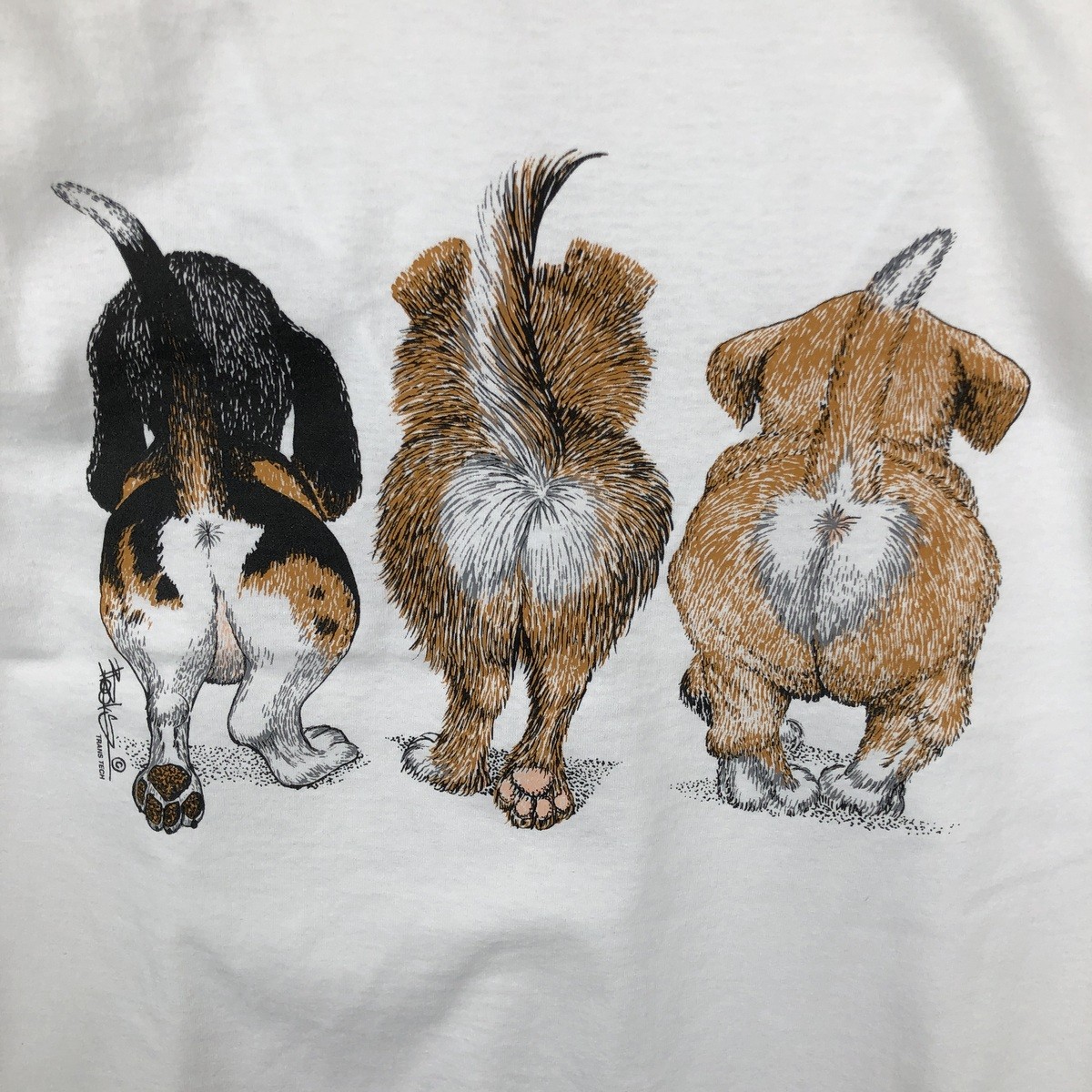 Used 90'S Hanes HEAVYWEIGHT 50/50 Dog Print Animal T-Shirt Men's Size M (app... gallery
