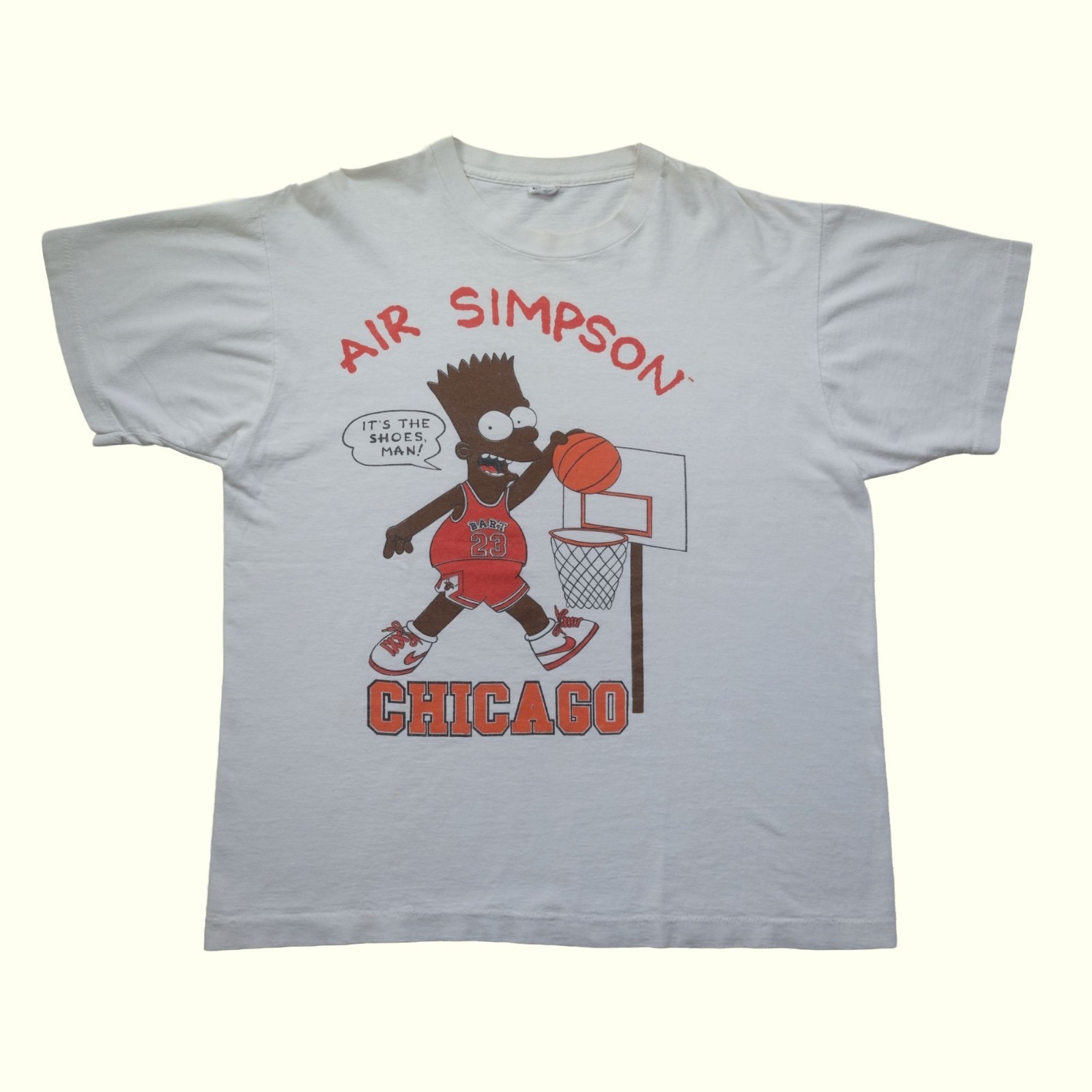 BART SIMPSON VTG 90s AIR JORDAN NIKE ITS THE SHOES GRAPHIC WHITE T SHIRT SZ XL gallery