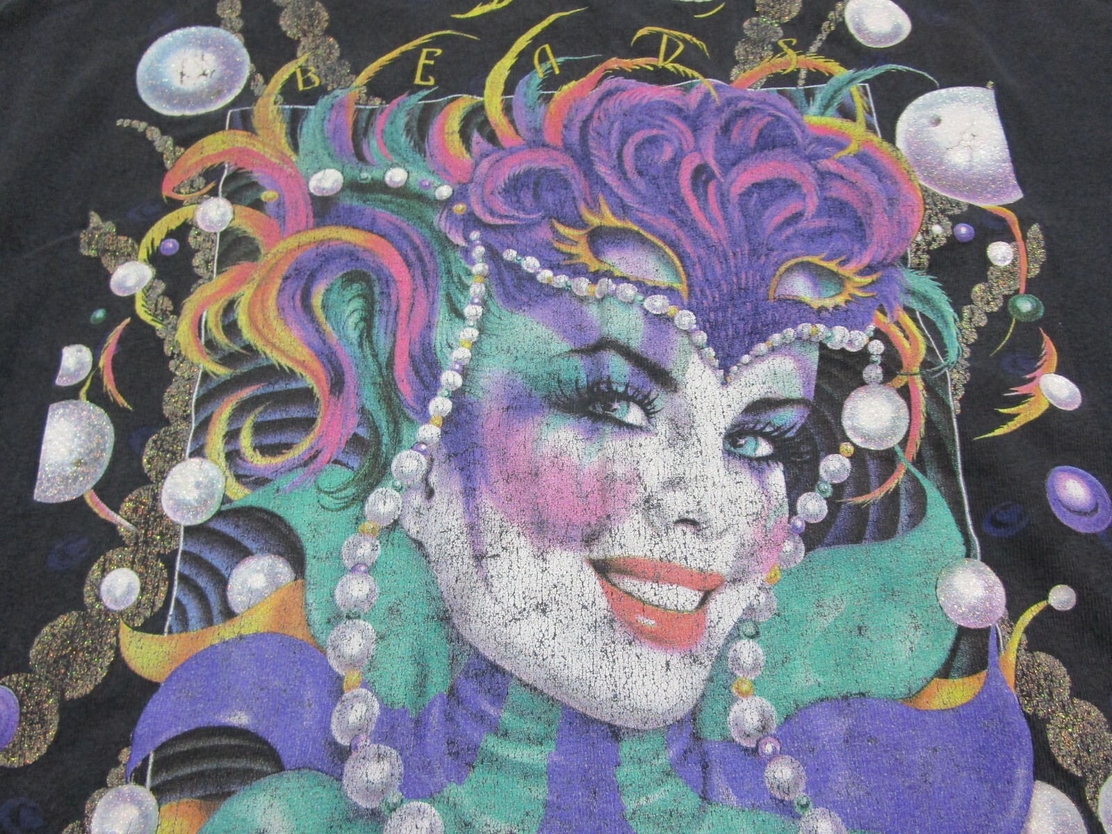 Vintage Mardi Gras T Shirt Men’s (2XL) 2001 Andrea Mistretta Long Sleeve "Beads" gallery