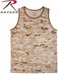 Camo and Solid Tank Tops Tactical Military Sleeveless Army Quality ROTHCO OR FOX