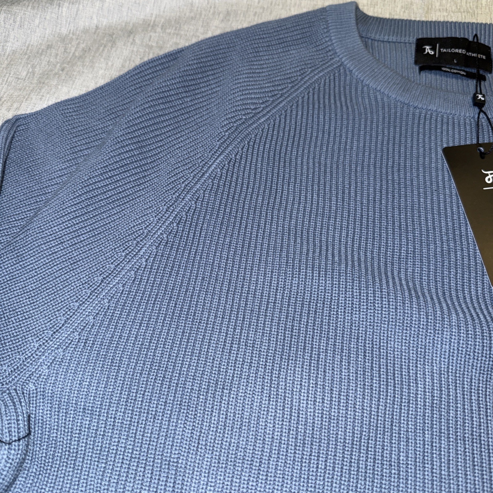 Cotton Knitted Textured Crew Neck Sweater-L-Tailored Athlete gallery