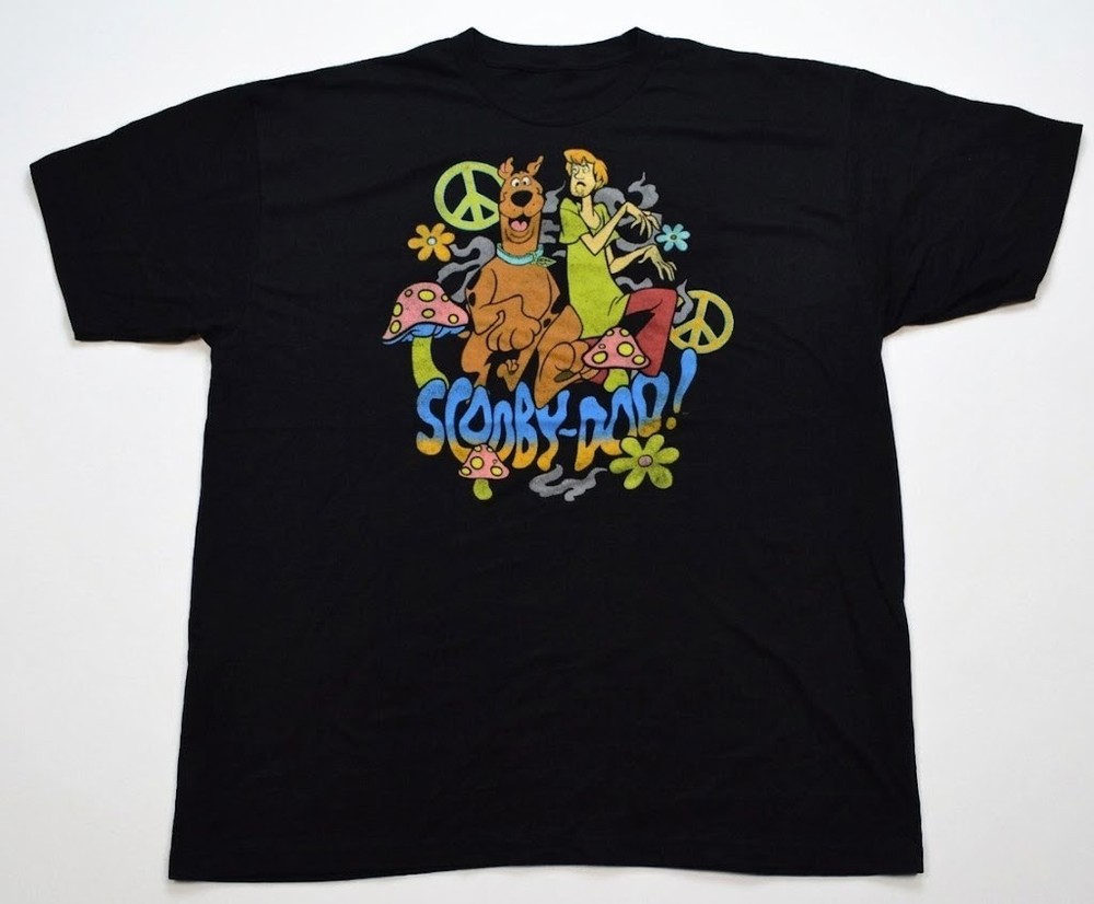 Scooby-Doo! Mens Big & Tall Scooby Shaggy Peace Mushrooms Flowers T-Shirt PD1508