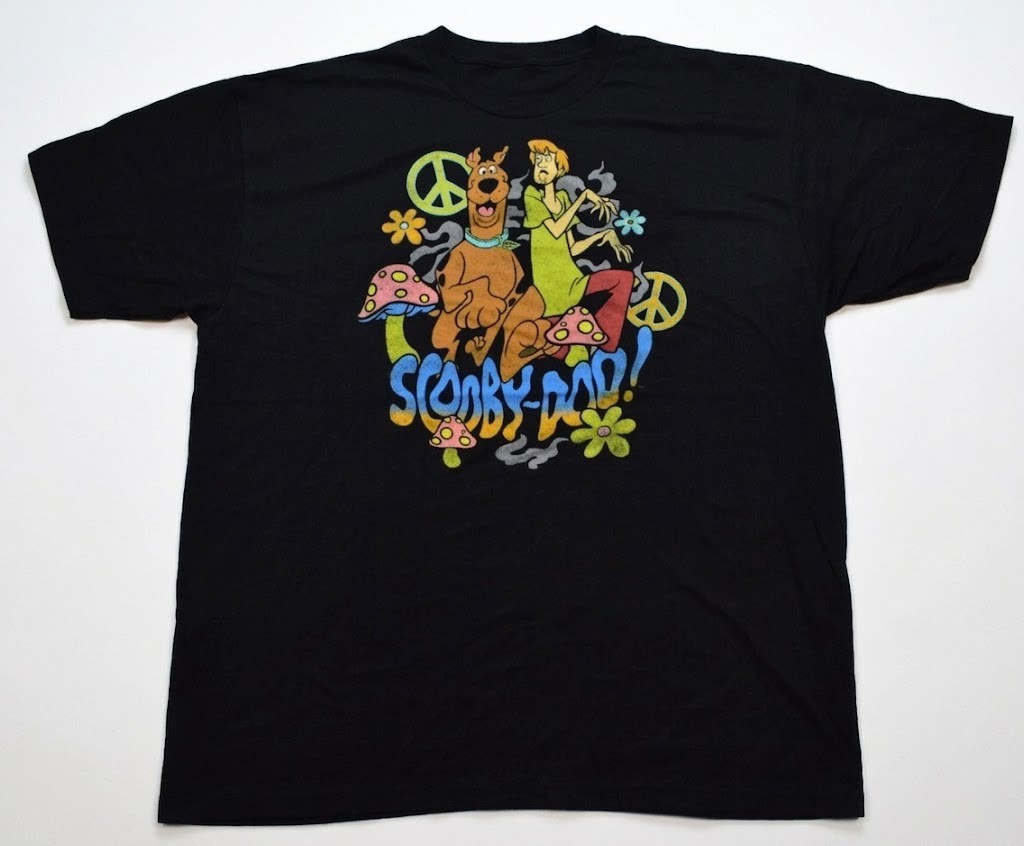 Scooby-Doo! Mens Big & Tall Scooby Shaggy Peace Mushrooms Flowers T-Shirt PD1508