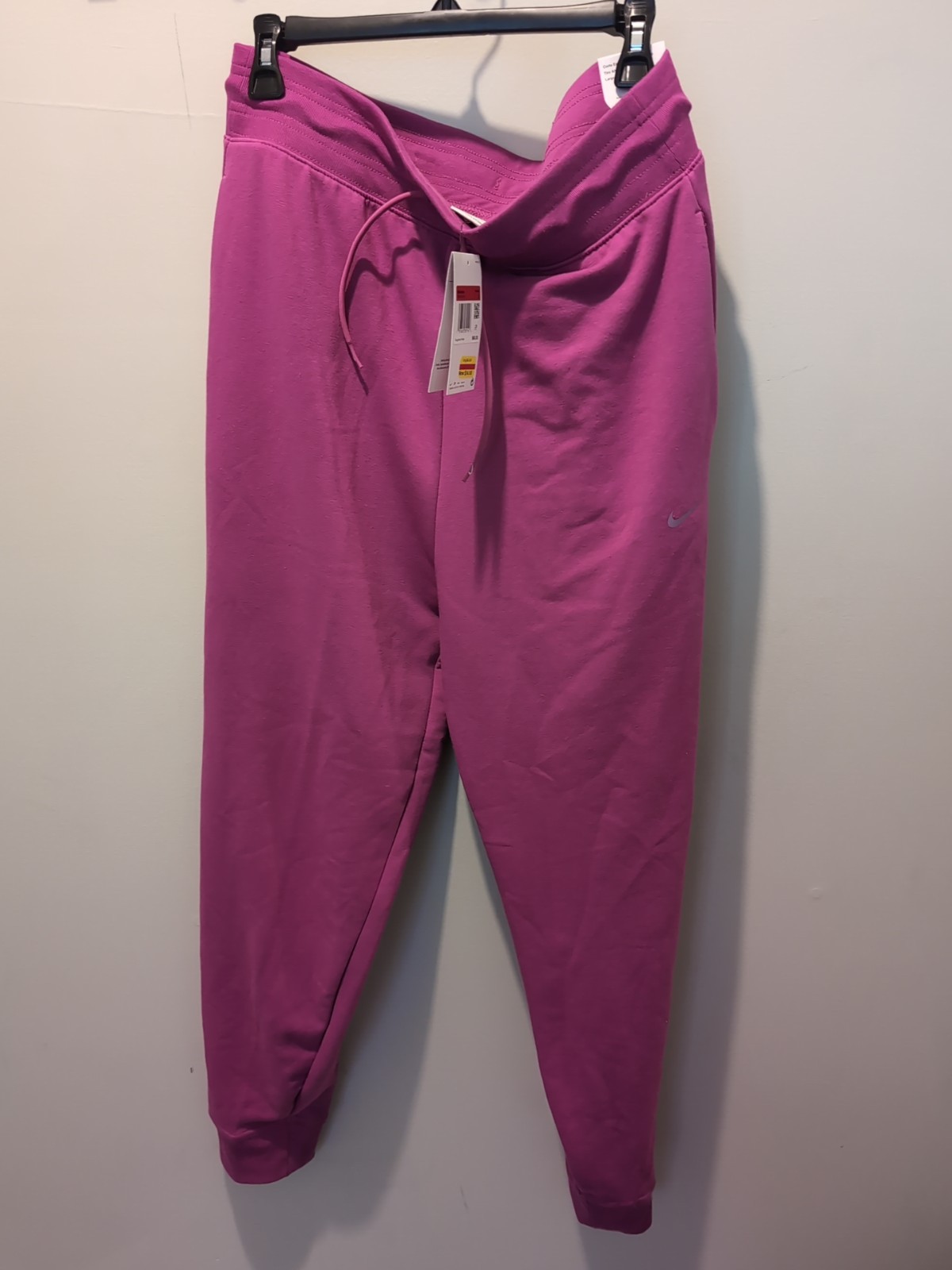 -NEW- Nike Women’s Large Plain Pink Sweatpants FB5434-518 Dri-Fit High Waist gallery