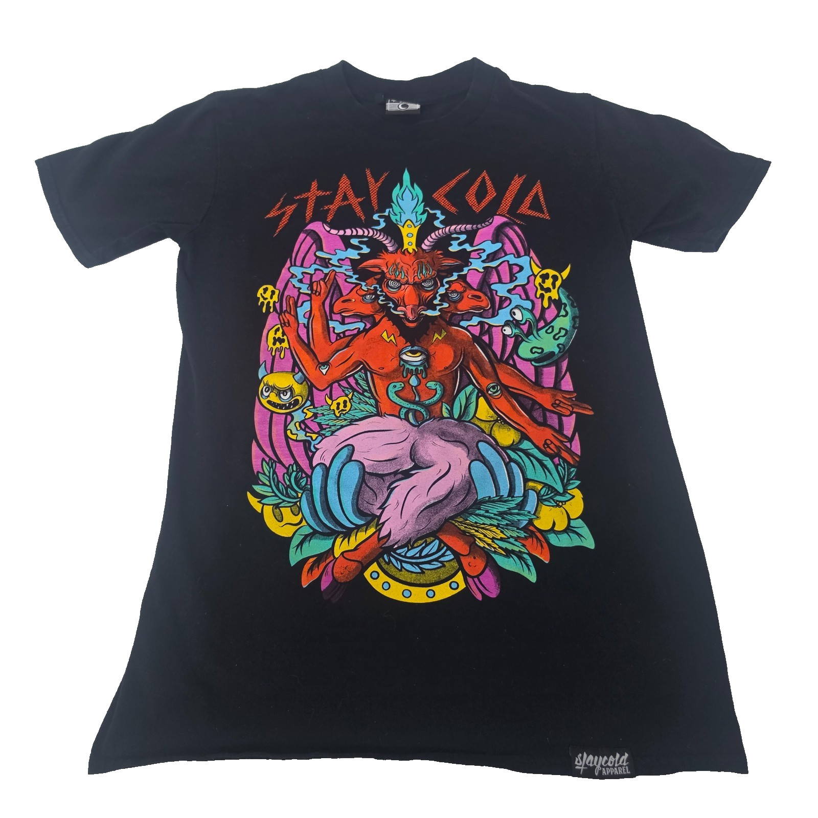 Stay Cold Apparel Demon Graphic Tee Mens M Black Streetwear Goth Punk Skate gallery