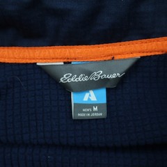 Eddie Bauer First Ascent Quarter Zip Pullover Mens Medium Blue FreeHeat Thermal
