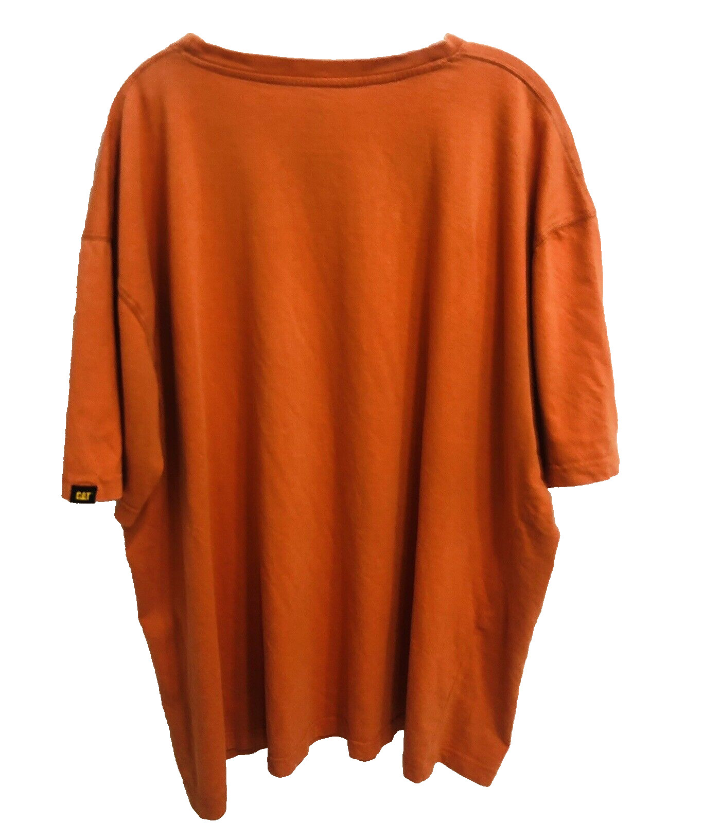CAT Caterpillar Men's Short Sleeve Tshirt Spellout Logo Orange Size 2XL gallery