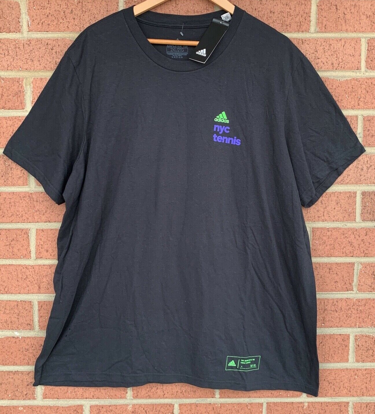 Adidas NYC 5th Avenue Tennis Amplifier Short Sleeve T-Shirt Black Men's Size 2XL gallery
