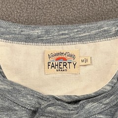 Faherty Men Short-Sleeve Sunwashed Henley T-Shirt Medium Blue Lightweight Beach