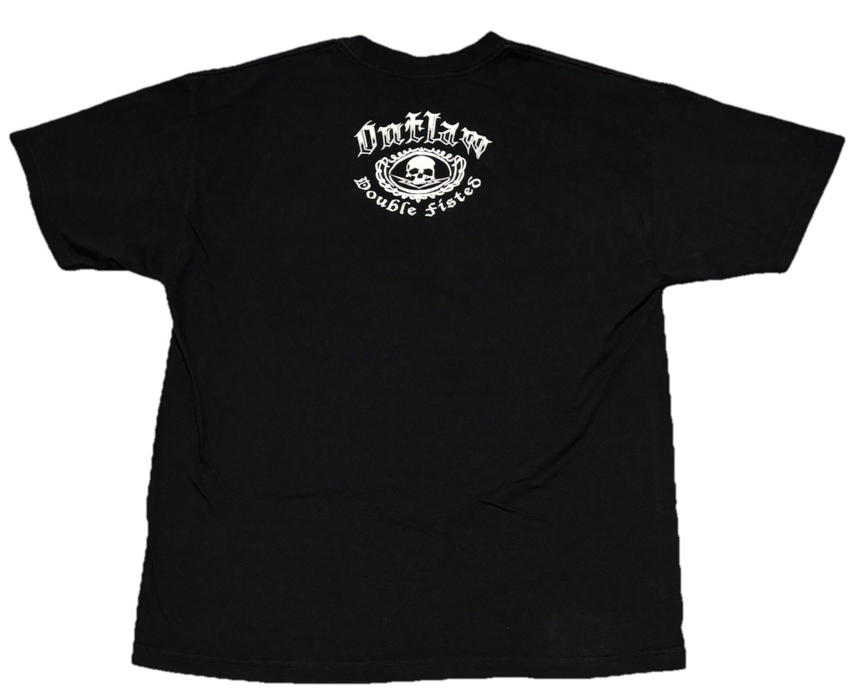 Outlaw Threadz Affliction Style Skull Guns Graphics Black T-shirt Size XL gallery