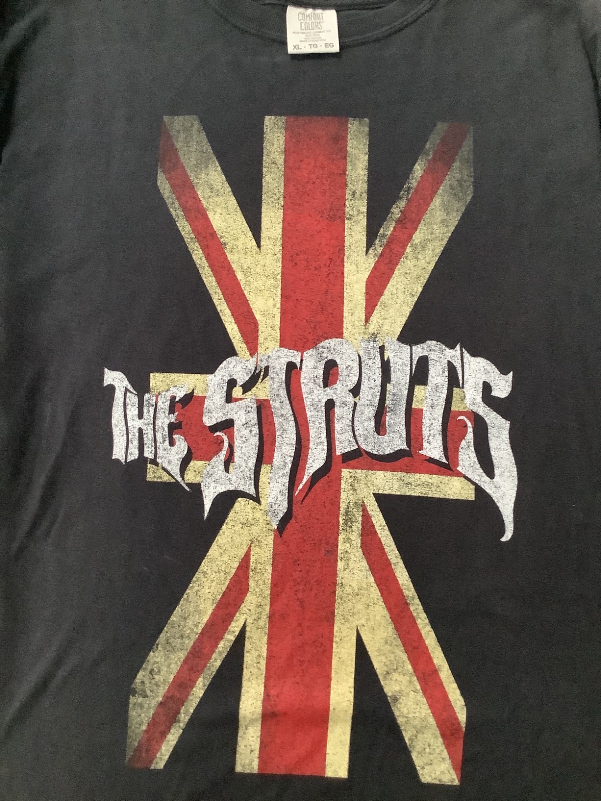 The Struts Union Jack Graphic Band T-Shirt Mens XL Black USED