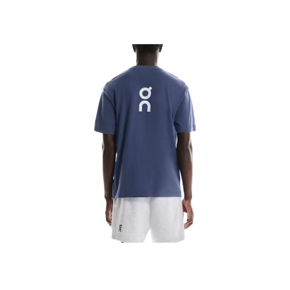 On Logo Loose Round Neck Drop Shoulder Short Sleeve T-Shirt