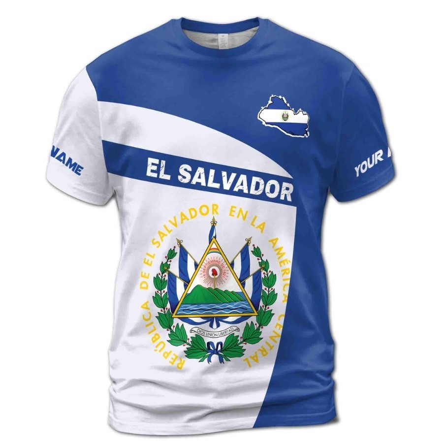 Custom Name Republica De El Salvador Patriotic 3D T-shirt S-5XL gallery