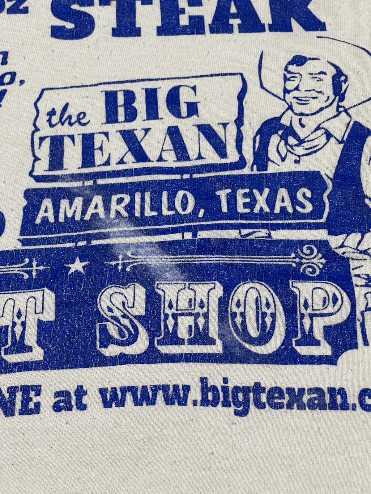 The Big Texan Home Free 72oz Steak Shirt Amarillo Texas Challenge Beige 2XL gallery