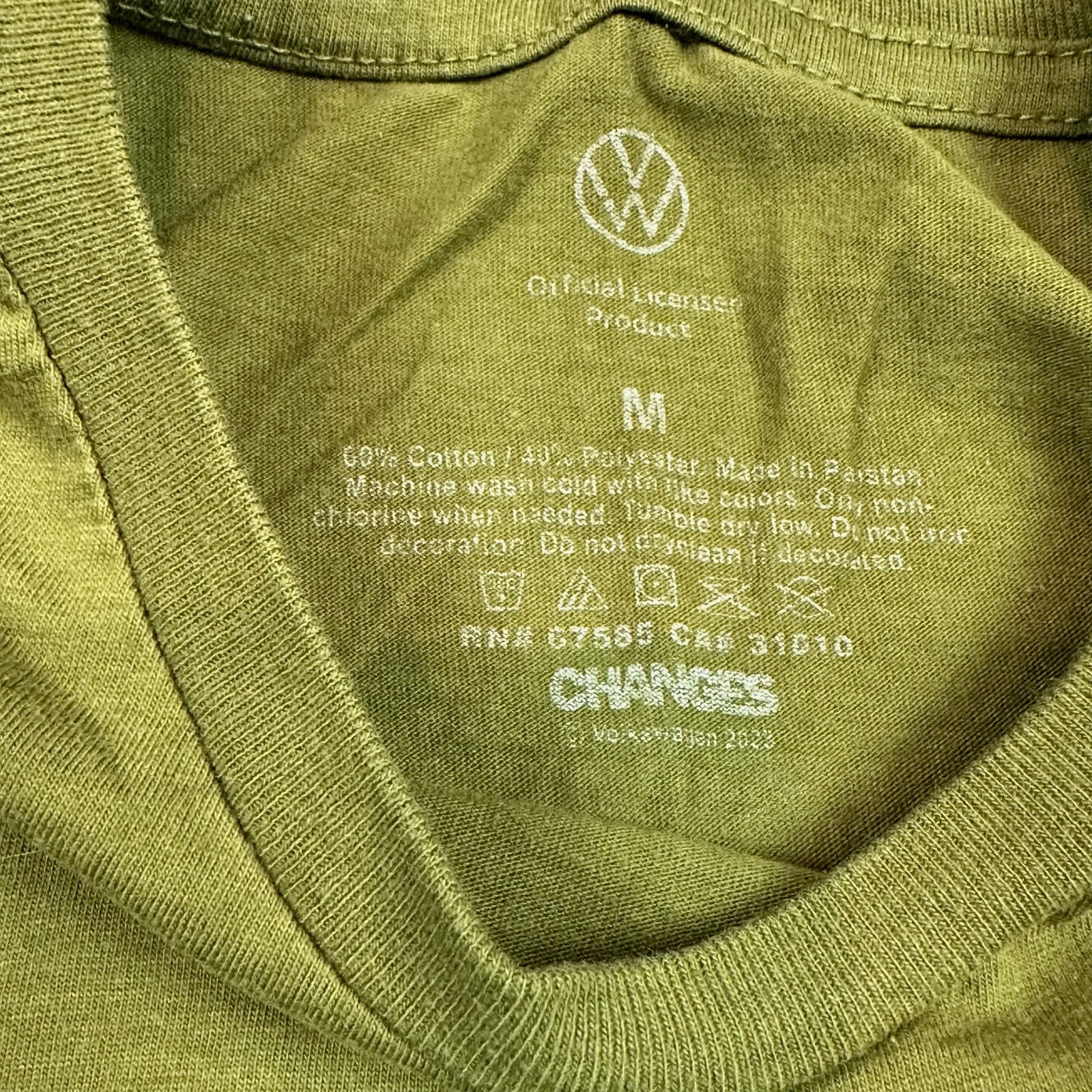 Volkswagen Short Sleeve 1960 T1 Samba T-Shirt - Olive Green - Adult MED Tee NEW gallery