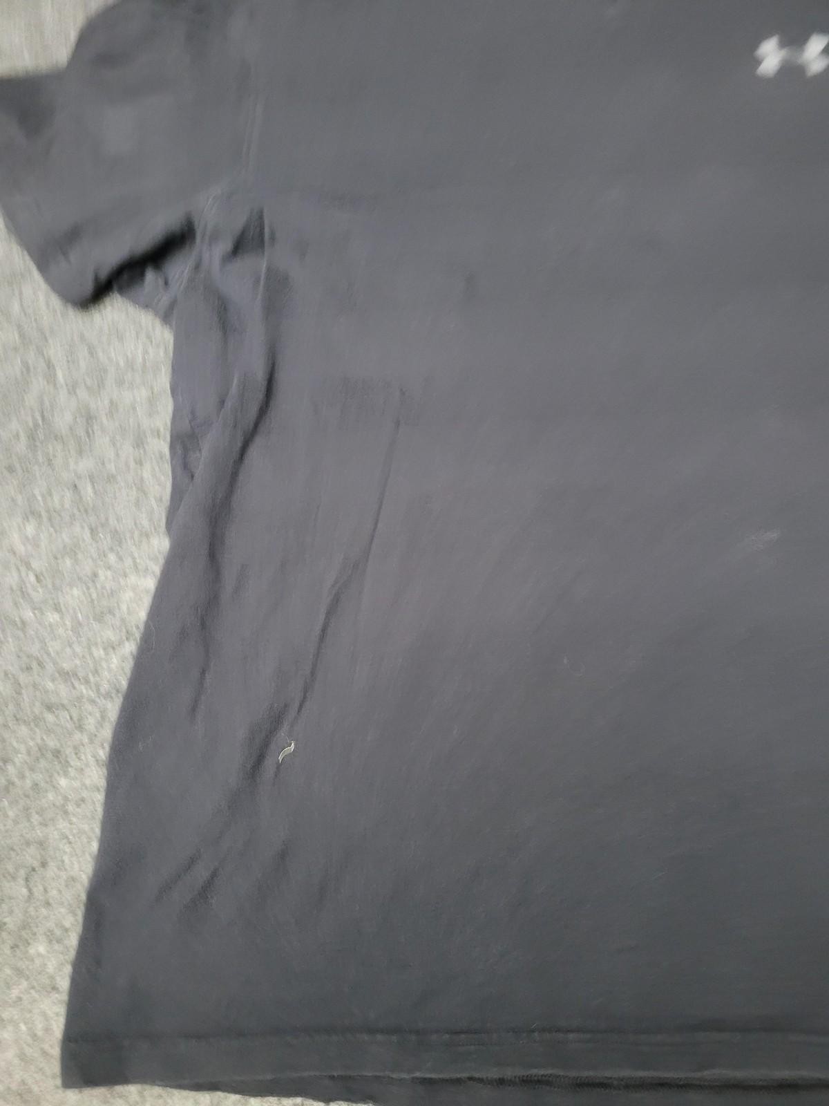 Under Armour Shirt Mens Large Black HeatGear Logo Crew Neck Moisture Wicking gallery
