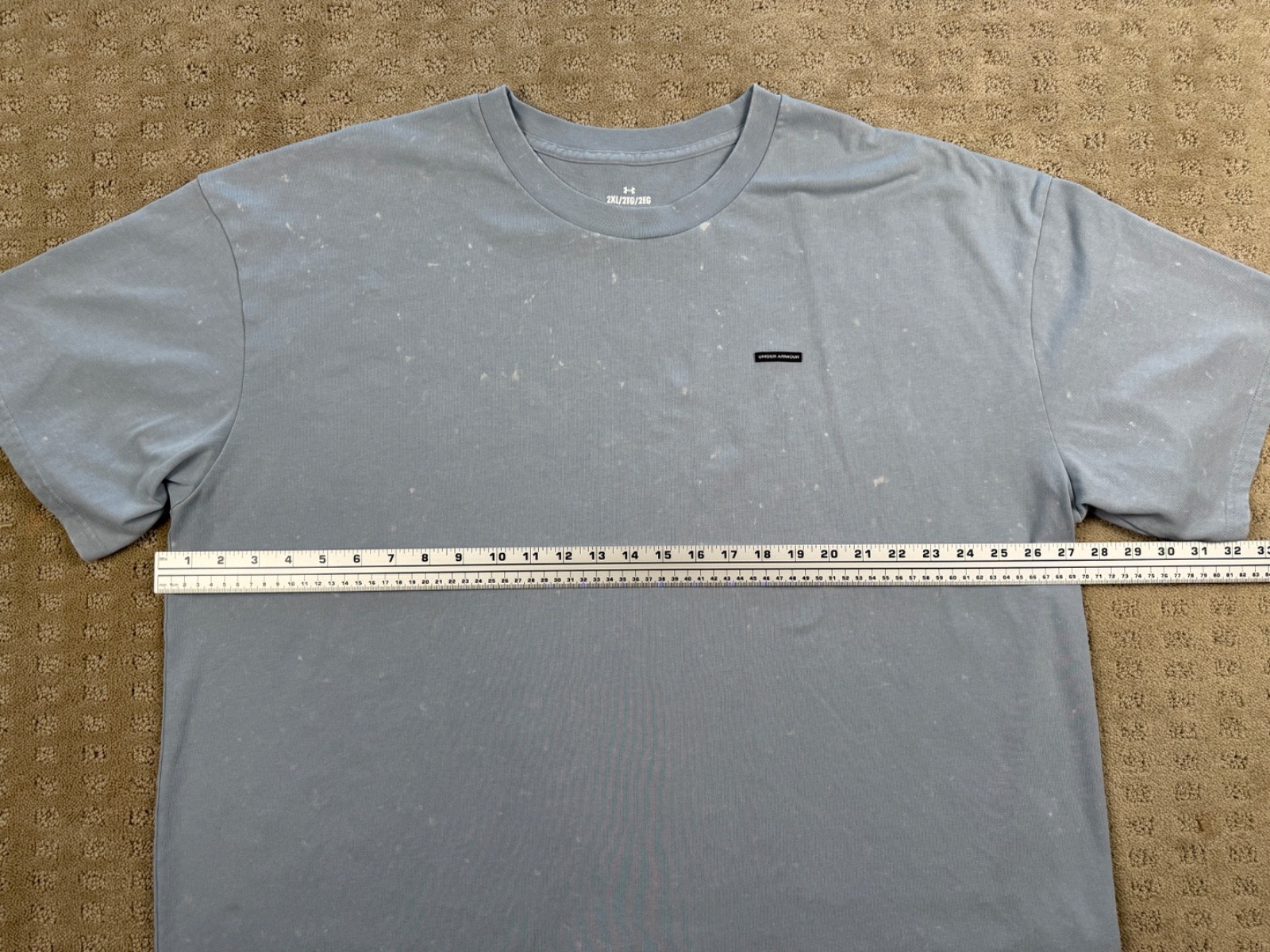 Men’s Under Armour 2XL Loose T-Shirt with bleach splatter design #1105 gallery