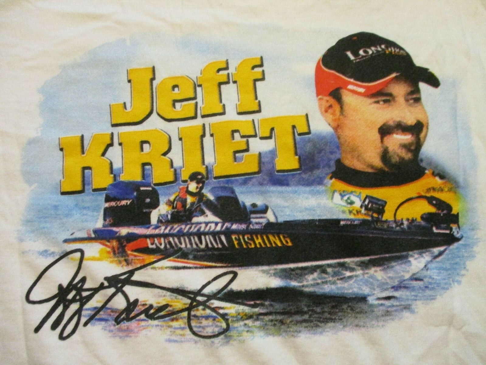 JEFF KREIT PRO FISHERMAN LONGHORN FISHING BOAT VINTAGE T-SHIRT- XL RARE MERCURY gallery